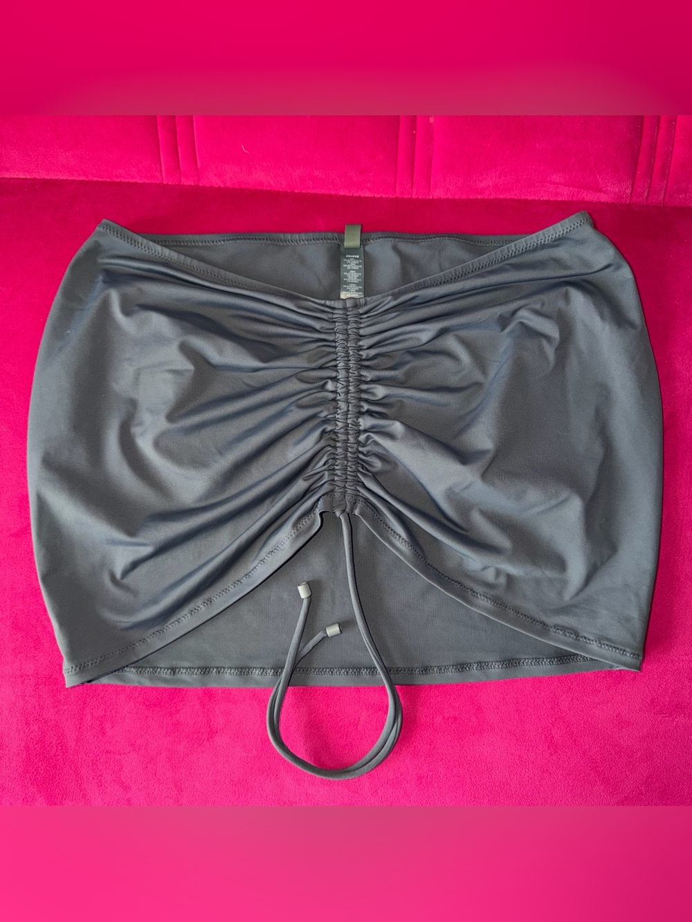 SKIMS Swim Charcoal Drawstring Ruched Mini Skirt